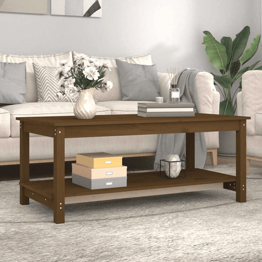 Mesa de Centro, Mesa baixa, 110x55x45 cm pinho maciço castanho mel