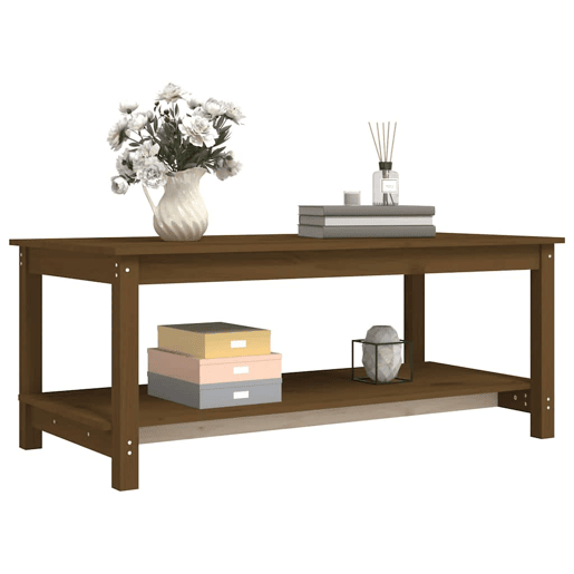 Mesa de Centro, Mesa baixa, 110x55x45 cm pinho maciço castanho mel