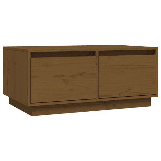 Mesa de Centro, Mesa baixa, 80x50x35 cm madeira de pinho maciça castanho-mel