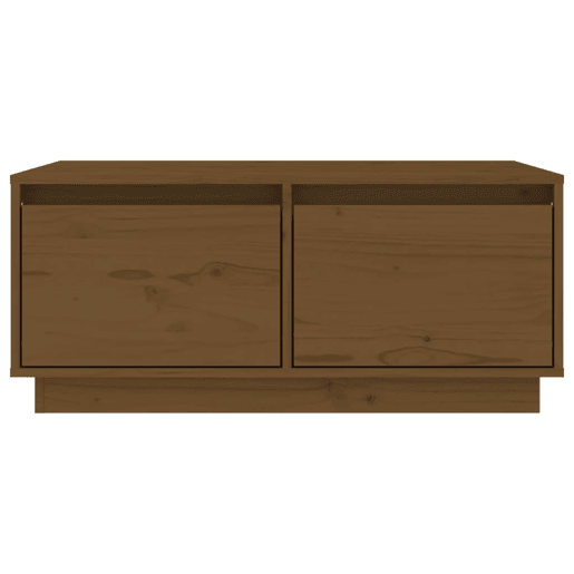 Mesa de Centro, Mesa baixa, 80x50x35 cm madeira de pinho maciça castanho-mel