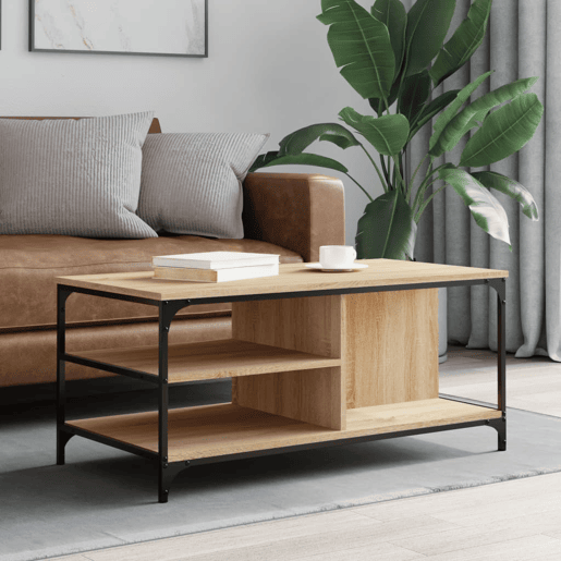 Mesa de Centro, Mesa baixa, 100x50x45 cm derivados madeira carvalho sonoma