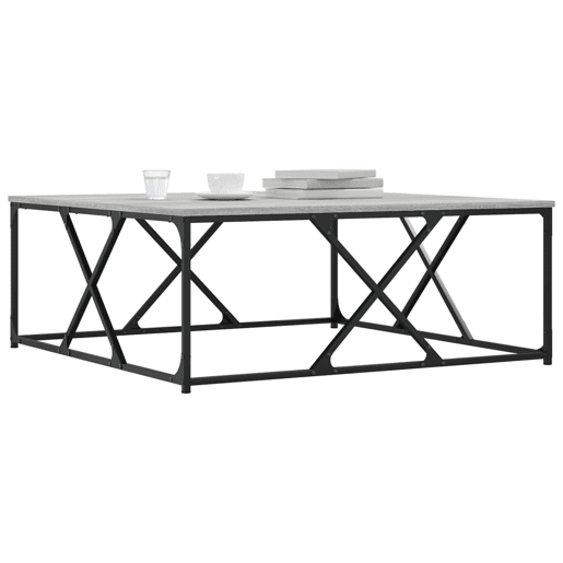 Mesa de Centro, Mesa baixa, 100x100x40 cm derivados de madeira cinza sonoma