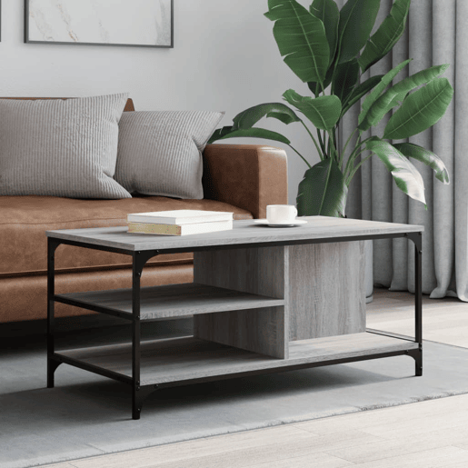 Mesa de Centro, Mesa baixa, 100x50x45 cm derivados madeira cinzento sonoma