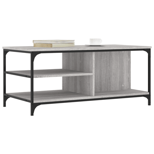 Mesa de Centro, Mesa baixa, 100x50x45 cm derivados madeira cinzento sonoma