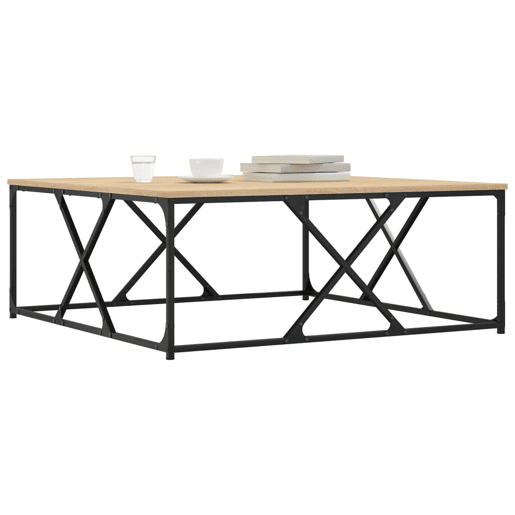 Mesa de Centro, Mesa baixa, 100x100x40 cm derivados madeira carvalho sonoma