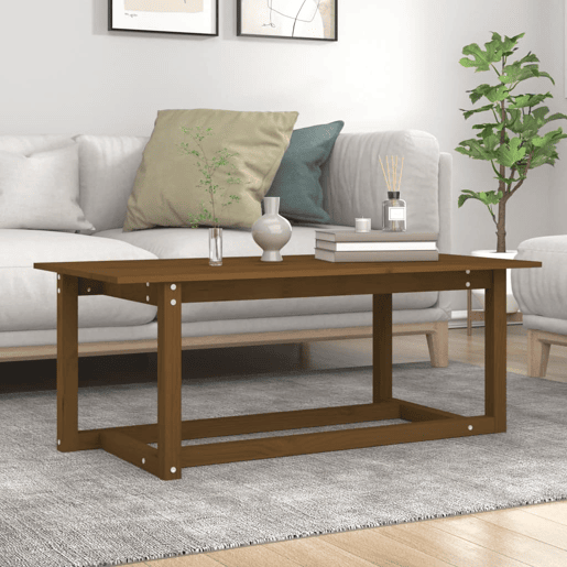Mesa de Centro, Mesa baixa, 110x55x45 cm pinho maciço castanho mel