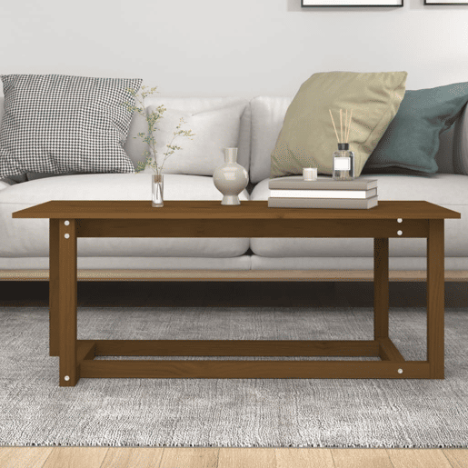 Mesa de Centro, Mesa baixa, 110x55x45 cm pinho maciço castanho mel