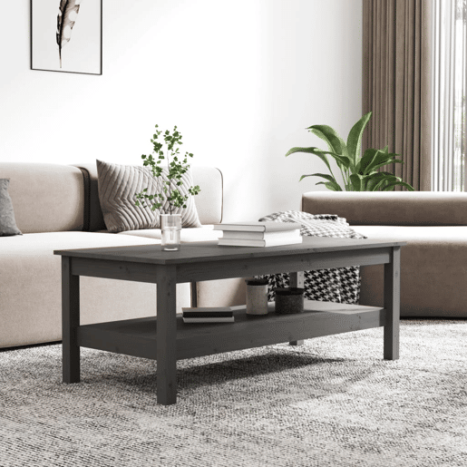 Mesa de Centro, Mesa baixa, 110x50x40 cm pinho maciço cinza
