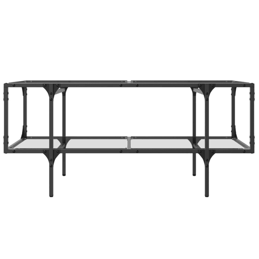 Mesa de Centro, Mesa baixa c topo em vidro transparente 98,5x50x45 cm aço Mesa de Centro, Mesa baixa c topo em vidro transparente 98,5x50x45 cm aço
