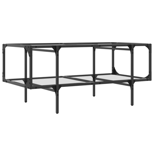 Mesa de Centro, Mesa baixa c topo em vidro transparente 98,5x50x45 cm aço Mesa de Centro, Mesa baixa c topo em vidro transparente 98,5x50x45 cm aço