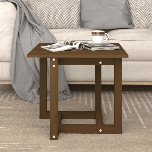 Mesa de Centro, Mesa baixa, 50x50x45 cm pinho maciço castanho mel