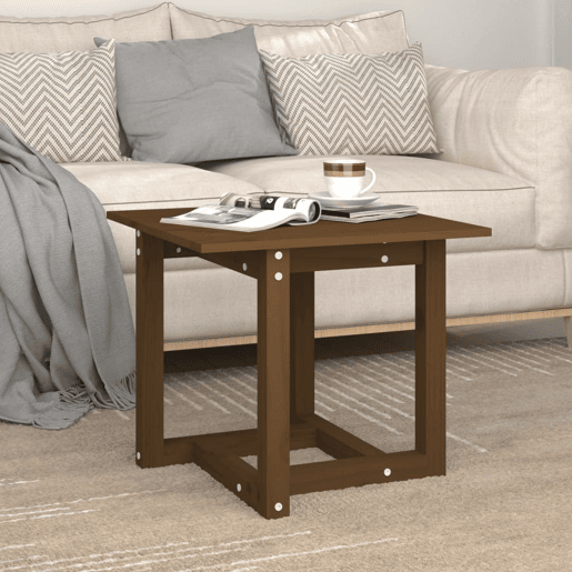 Mesa de Centro, Mesa baixa, 50x50x45 cm pinho maciço castanho mel