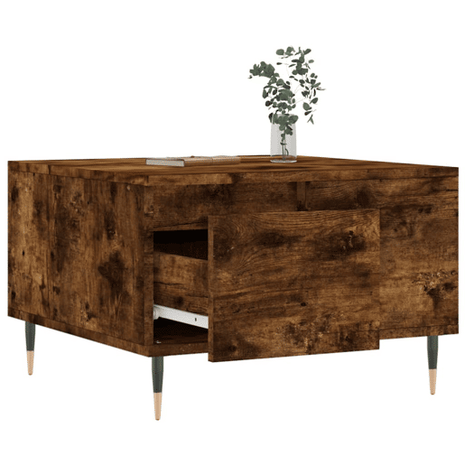 Mesa de Centro, Mesa baixa, 55x55x36,5 cm derivados madeira carvalho fumado