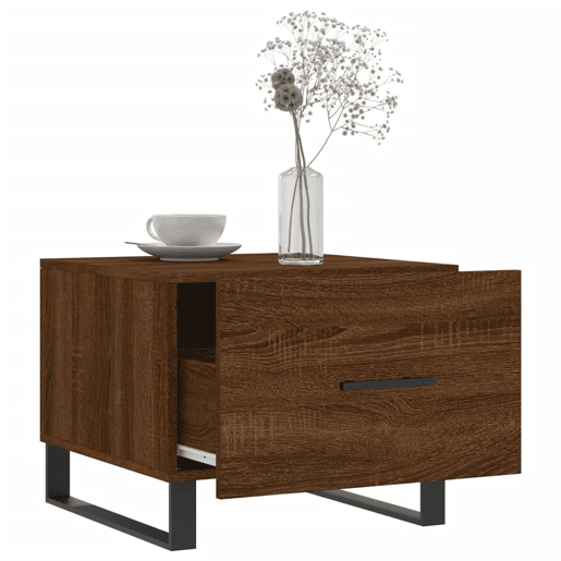 Mesa de Centro, Mesa baixa, 50x50x40 cm derivados madeira carvalho castanho