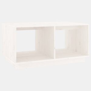 Mesa de Centro, Mesa baixa, 80x50x40 cm madeira de pinho maciça branco