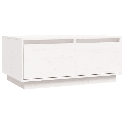 Mesa de Centro, Mesa baixa, 80x50x35 cm madeira de pinho maciça branco