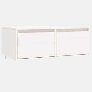 Mesa de Centro, Mesa baixa, 80x50x35 cm madeira de pinho maciça branco
