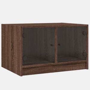 Mesa de Centro, Mesa baixa, c portas de vidro 68x50x42 cm carvalho castanho
