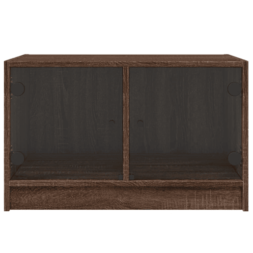 Mesa de Centro, Mesa baixa, c portas de vidro 68x50x42 cm carvalho castanho