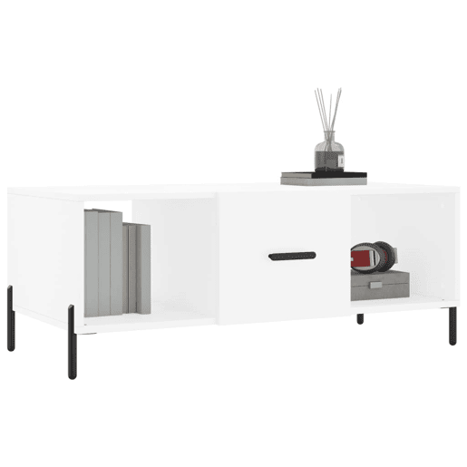 Mesa de Centro, Mesa baixa, 102x50x40 cm madeira processada branco