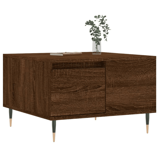 Mesa de Centro, Mesa baixa, 55x55x36,5cm derivados madeira carvalho castanho