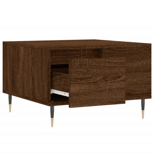 Mesa de Centro, Mesa baixa, 55x55x36,5cm derivados madeira carvalho castanho