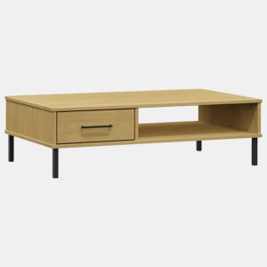 Mesa de Centro, Mesa baixa, c pernas de metal pinho maciço OSLO castanho