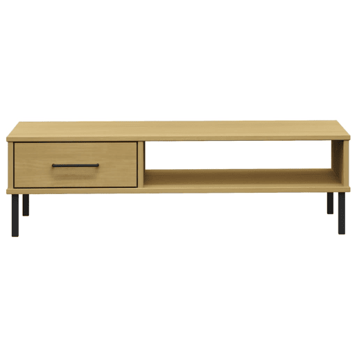 Mesa de Centro, Mesa baixa, c pernas de metal pinho maciço OSLO castanho