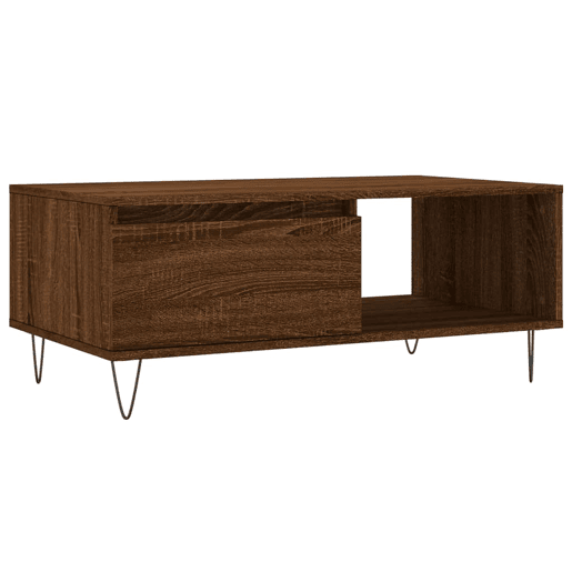 Mesa de Centro, Mesa baixa, 90x50x36,5cm derivados madeira carvalho castanho