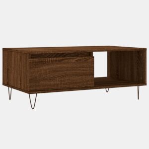 Mesa de Centro, Mesa baixa, 90x50x36,5cm derivados madeira carvalho castanho