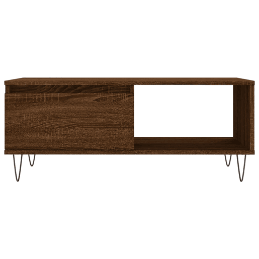 Mesa de Centro, Mesa baixa, 90x50x36,5cm derivados madeira carvalho castanho