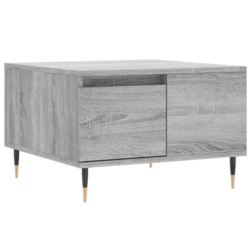 Mesa de Centro, Mesa baixa, 55x55x36,5 cm derivados de madeira cinza sonoma