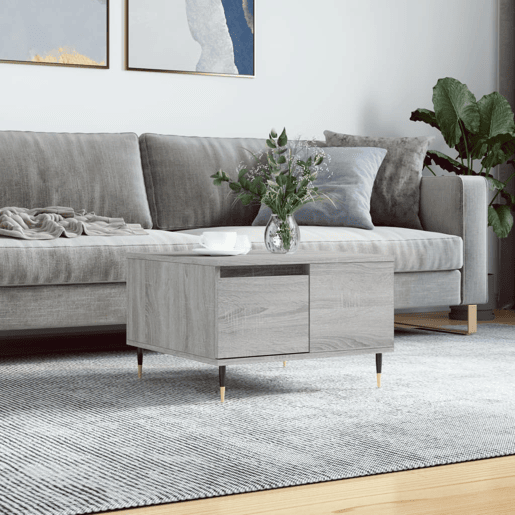 Mesa de Centro, Mesa baixa, 55x55x36,5 cm derivados de madeira cinza sonoma