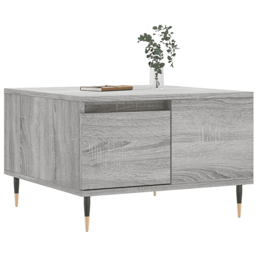 Mesa de Centro, Mesa baixa, 55x55x36,5 cm derivados de madeira cinza sonoma
