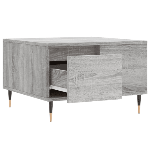 Mesa de Centro, Mesa baixa, 55x55x36,5 cm derivados de madeira cinza sonoma