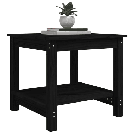 Mesa de Centro, Mesa baixa, 50x50x45 cm madeira de pinho maciça preto