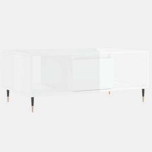 Mesa de Centro, Mesa baixa, 90x50x36,5 cm derivados madeira branco brilhante