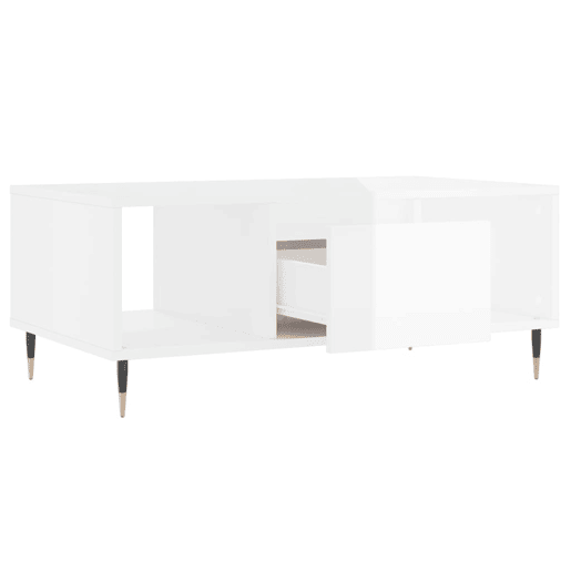 Mesa de Centro, Mesa baixa, 90x50x36,5 cm derivados madeira branco brilhante