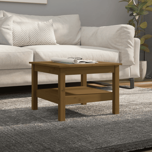Mesa de Centro, Mesa baixa, 55x55x40 cm pinho maciço castanho mel