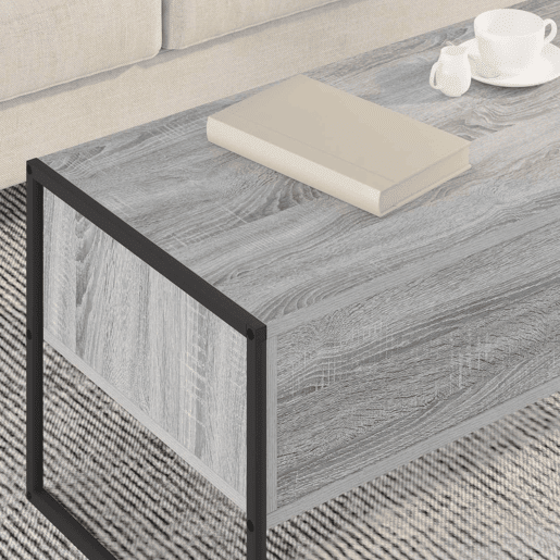 Mesa de Centro, Mesa baixa, Cinza Sonoma 100 x 46 x 40 cm Madeira processada
