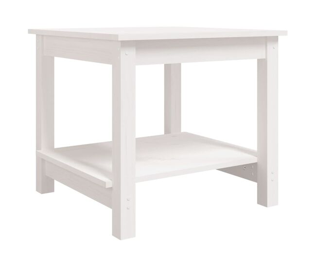 Mesa de café - mesa de centro de madera maciza de pino blanca 50x50x45 cm