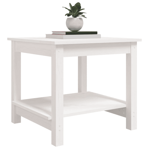 Mesa de Centro, Mesa baixa, 50x50x45 cm pinho maciço branco