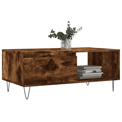 Mesa de Centro, Mesa baixa, 90x50x36,5 cm derivados madeira carvalho fumado