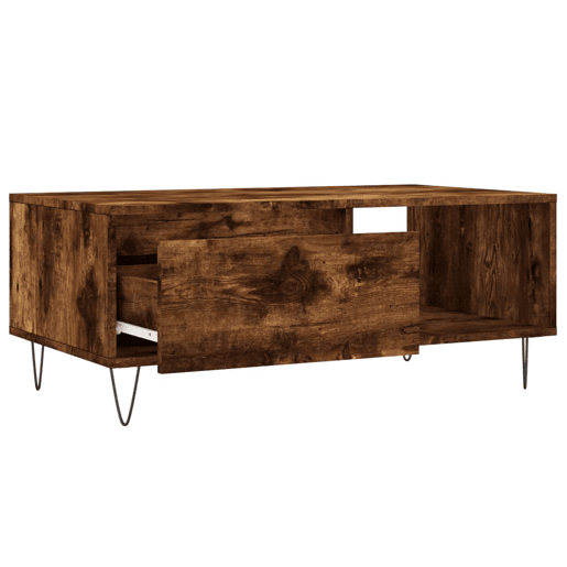Mesa de Centro, Mesa baixa, 90x50x36,5 cm derivados madeira carvalho fumado