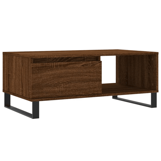 Mesa de Centro, Mesa baixa, 90x50x36,5cm derivados madeira carvalho castanho