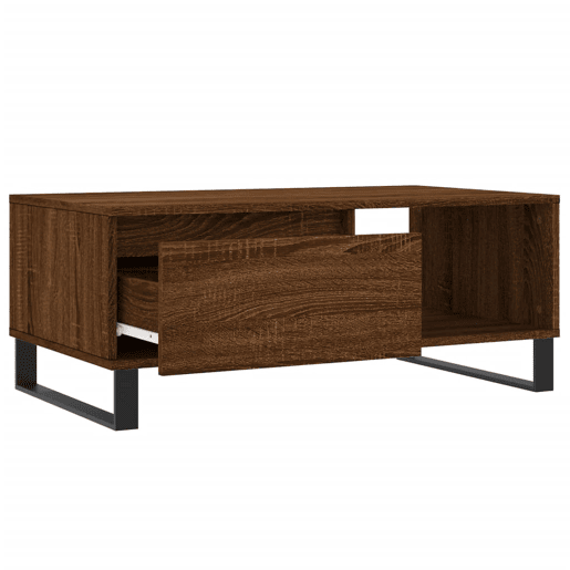 Mesa de Centro, Mesa baixa, 90x50x36,5cm derivados madeira carvalho castanho