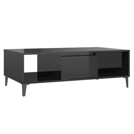 Mesa de Centro, Mesa baixa, derivados de madeira preto brilhante