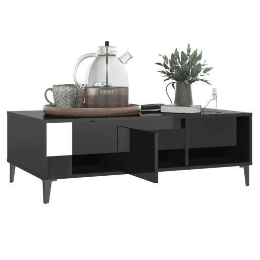 Mesa de Centro, Mesa baixa, derivados de madeira preto brilhante