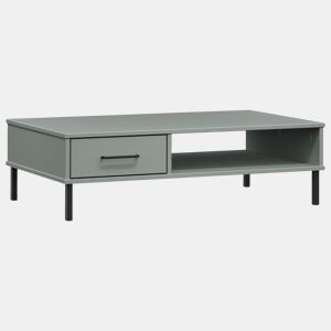 Mesa de Centro, Mesa baixa, c pernas de metal pinho maciço OSLO cinzento