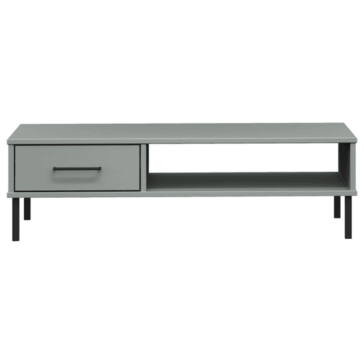 Mesa de Centro, Mesa baixa, c pernas de metal pinho maciço OSLO cinzento
